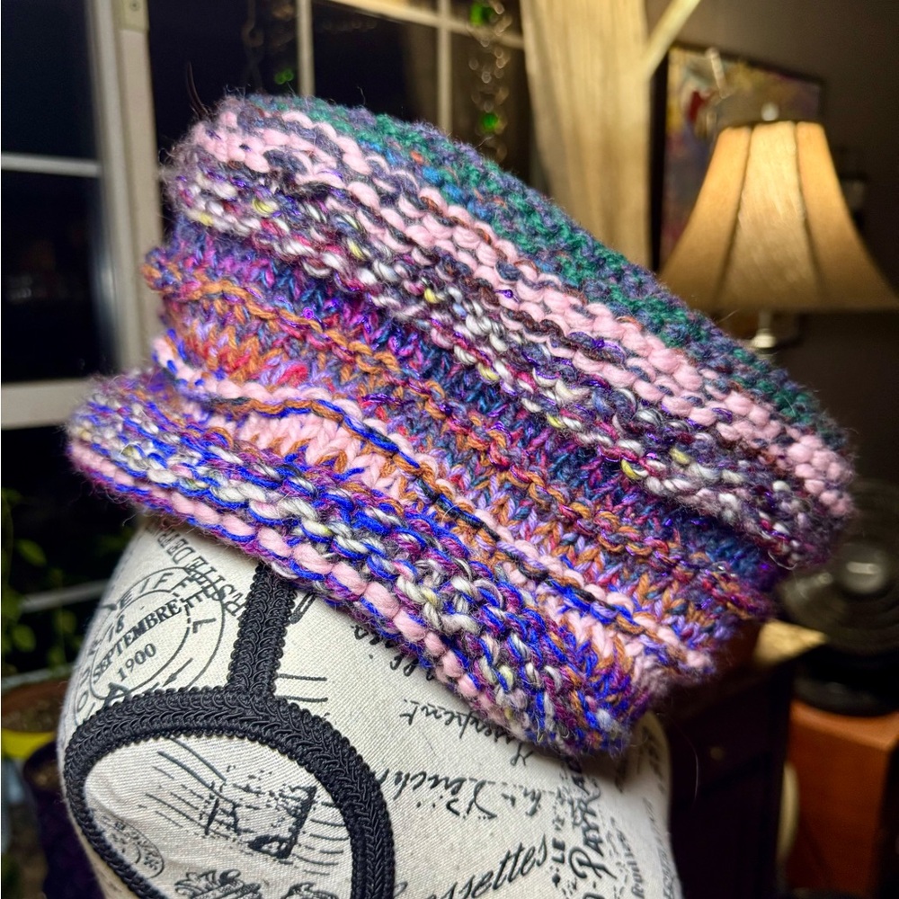 Hand Crafted Multicolor Knit Women's cowl